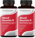 LifeSeasons Blood Nourish-R - Iron Supplement - Non Constipating - Ondersteunt anemie, vermoeidheid, bleekheid en duizeligheid - Bloedopbouw - Ijzer, Alfalfa, Raspberry & Vitamine B-12-60 Capsules (pakket van 2)