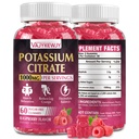 Citrate de potassium Gummies, supplément de potassium élevé (1000mg), soutient les crampes des jambes et la santé musculaire, adapté pour les adultes et les enfants, végétalien, non-OGM, 60-comnt