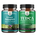 Bundel van Lever Reiniging Detox & Reparatie Formule en Geavanceerde TUDCA Lever Ondersteuning Supplement - met Milk Thistle Dandelion Root Kurkuma en Artichoke Extract - Extra sterkte TUDCA 500mg Bile Zouten