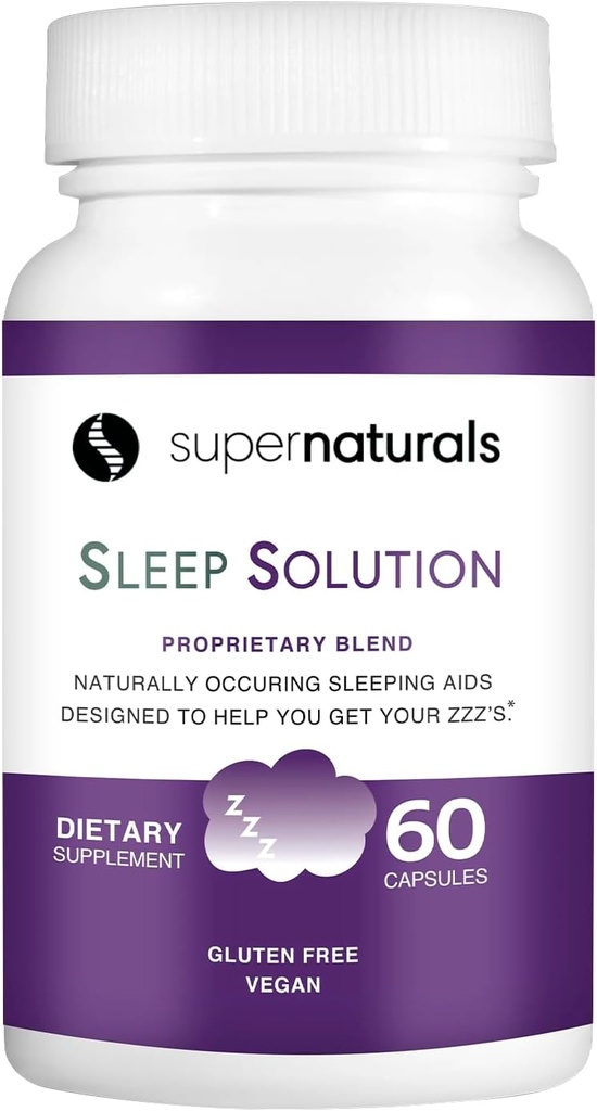 Health Sleep Solution, Slaapsupplement voor volwassenen, Magnesium en Melatonine voor slaap biedt natuurlijke slaapondersteuning, Vegan Ingrediënten, Glutenvrije Magnesium Slaapsupplement, 60 capsules