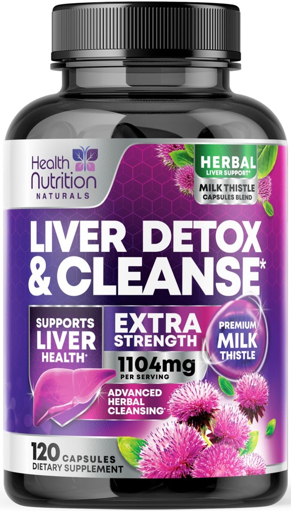 Voorzichtige leverreiniging Detox & Repair Formula - Geavanceerde lever ondersteuning Supplement met Silymarin melk distel, Dandelion wortel, Artichoke Extract, Turmeric, Choline, & Beetwortel - 120 Veggie Capsules