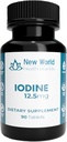 Nieuwe Wereldgezondheidsmerken 12,5 mg Joodtabletten - 90 tabletten - Essentiële Trace Mineral for Growth, Thyroid & Metabolic Function - Easy to Swallow, High Potency, Fast Absorptie