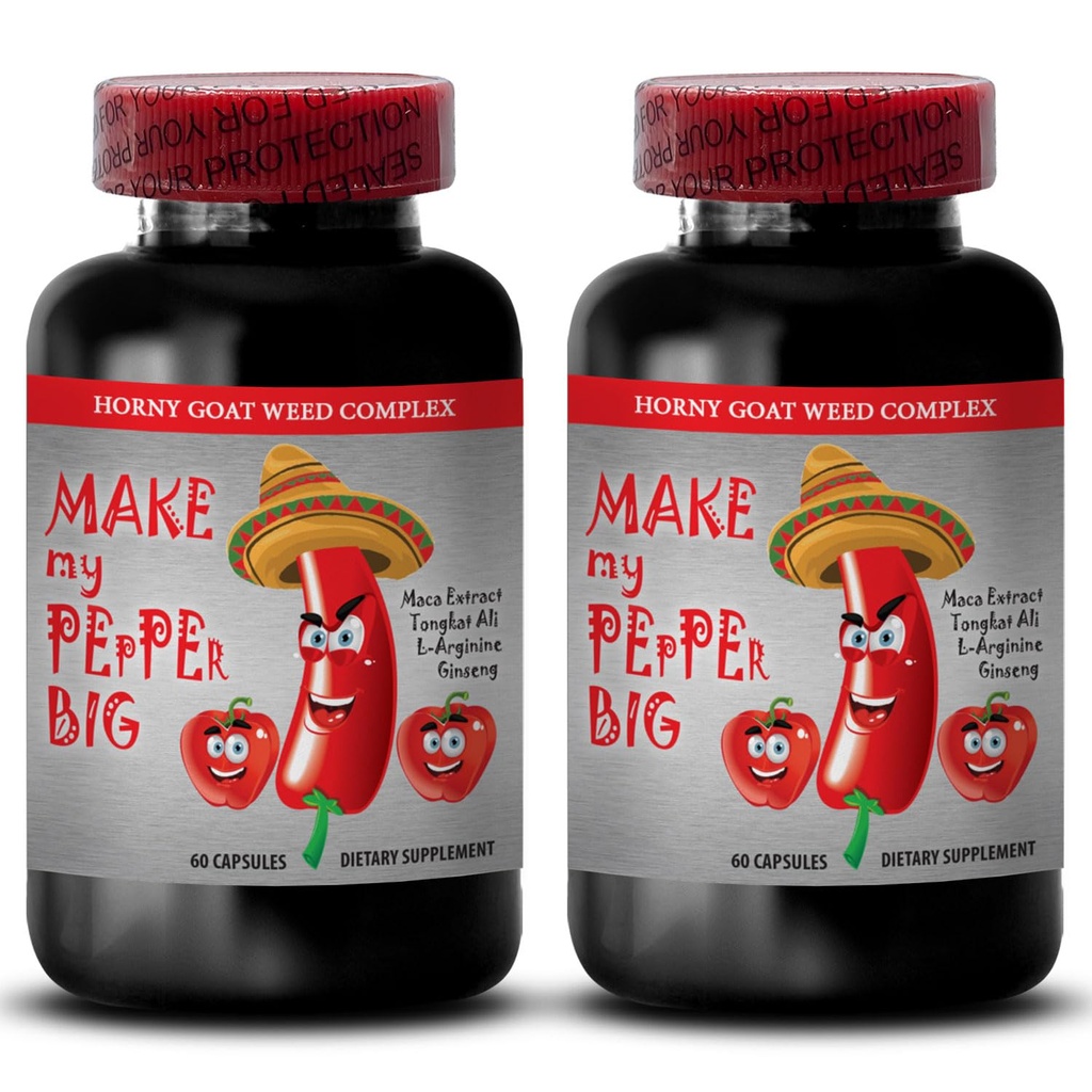 mannelijke verbetering pillen verhogen grootte - MAKE MY PEPPER BIG - NATUURLIJKE MALE UITBREIDING, Maca, L-Arginine, Longjack pillen, mannelijke prestaties enhancer, tongkat ali voor mannen, mannelijke libido pillen, 2 Bot 120 Caps