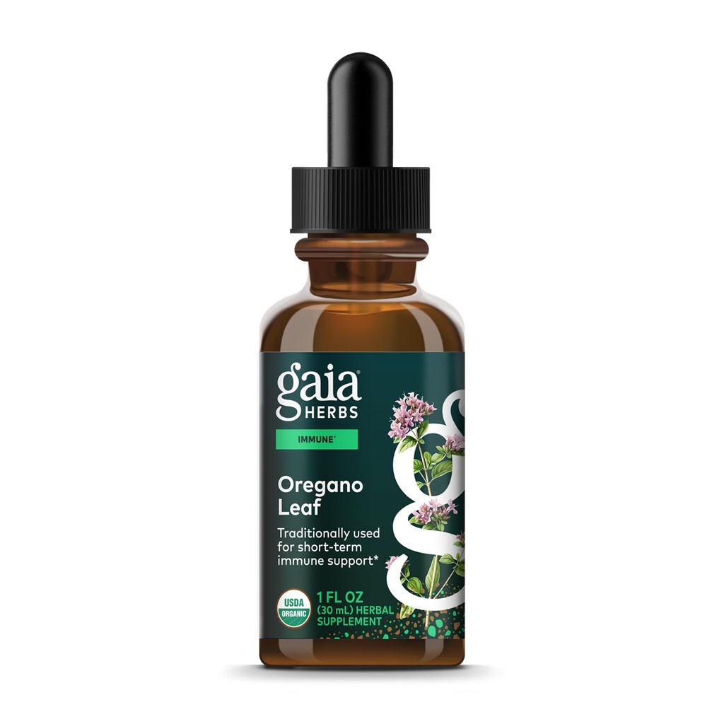 Gaia Kruiden Oregano Leaf - Immune Support Kruidensupplement - met Oregano Leaf Extract - Certified Organic - 1 Fl Oz (23 Servers)