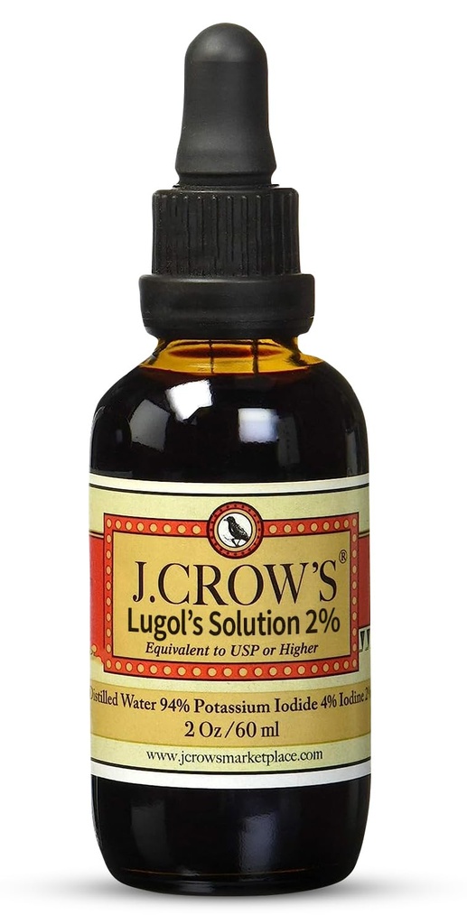 J.CROW'S® Lugol's Solution of Iodine 2% 2 oz (1 fles)