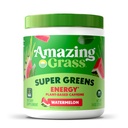 Verbazingwekkende Gras Greens Blend Energie: Smoothie Mix, Super Greens Poeder en plantaardige Cafeïne met Matcha Green Tea & Beetwortelpoeder, Watermeloen, 30 Servers (Verpakking mei Vary)