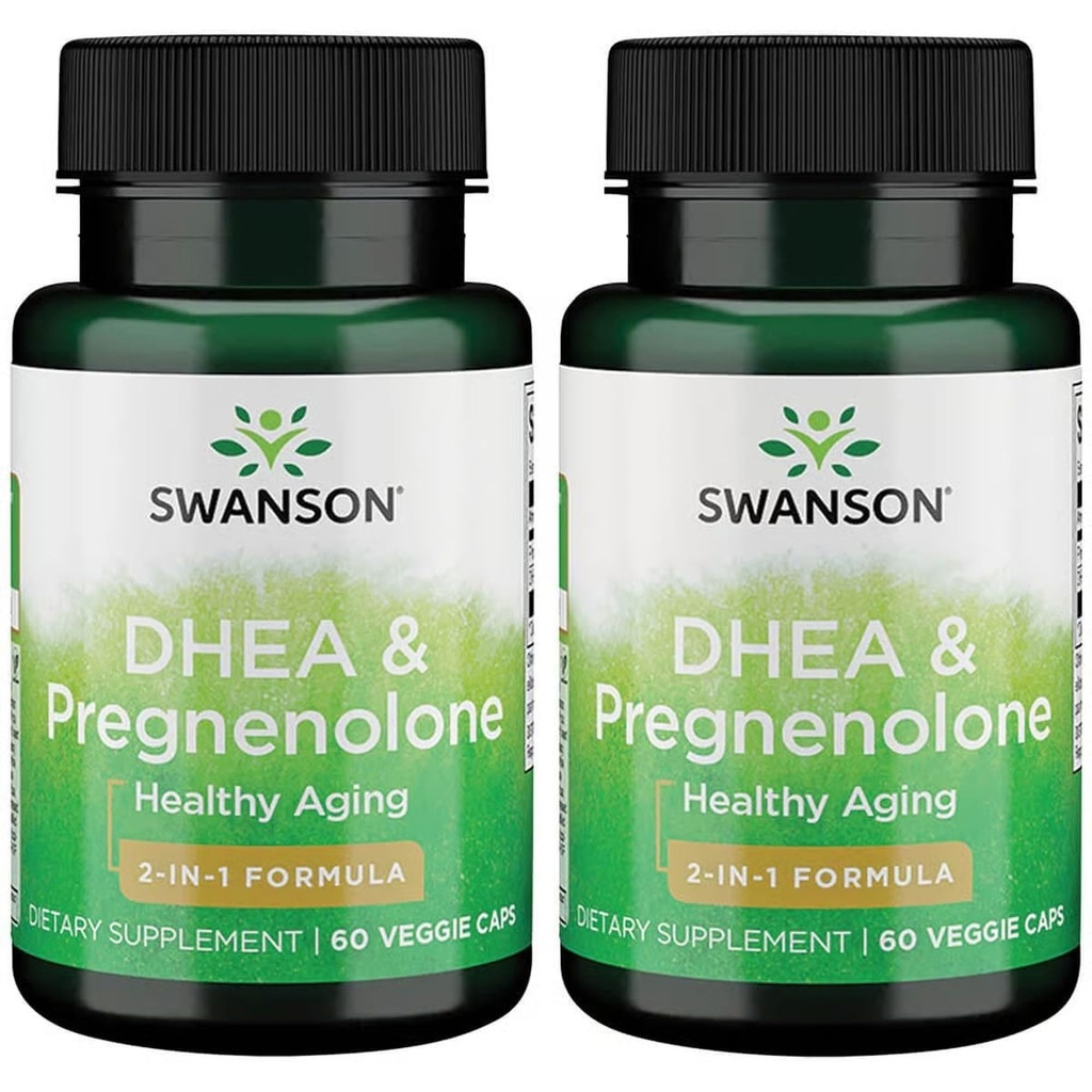 Swanson Dhea en Pregnenolone Complex 60 Veg capsules (2 verpakkingen)