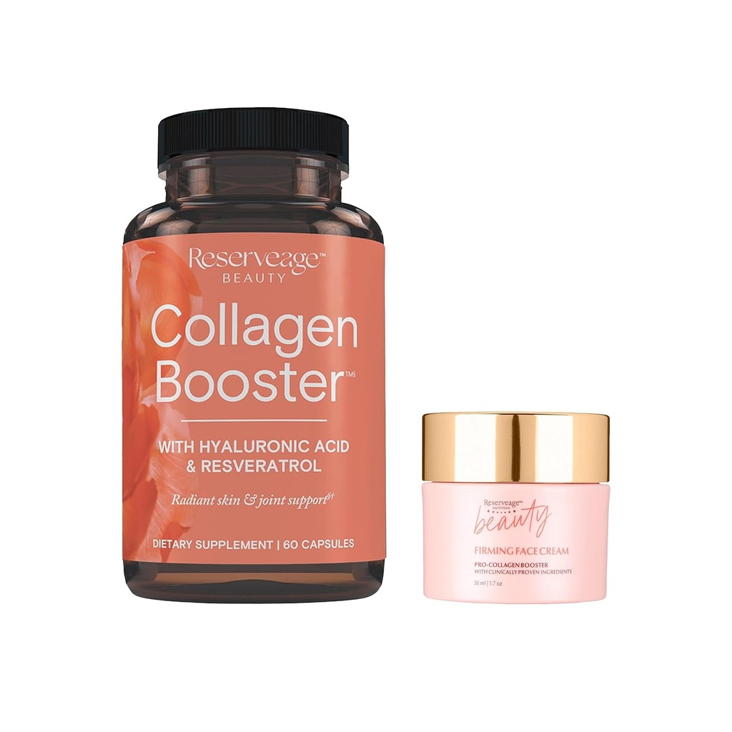 Reserveage Beauty, Collageen Booster, Collageen Supplement voor huidverzorging en Joint Health 60Caps & Fairing Face Cream, 1,7 oz