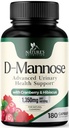 D-Mannose Supplement 1.350 mg met Cranberry & Hibiscus - Effective Fast-Acting, Flush the Impurities for Natural Bladder, Urinary Tract Health Support, for Women and Men, Non-GMO, Vegan, 180 Capsules