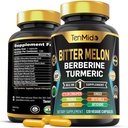 Bitter Melon Capsules - 10in1 Formula - Combineer met Berberine, Ceylon Cinnamon, Turmeric, Moringa, Neem, Ginger, Gotu Kola, Artichoke en Black Pepper - 120 Capsules gedurende 4 maanden Supply