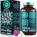 TUCCA en Melkdistel Supplement - Bile Zouten Supplement met Silymarin Melk distel Extract Leverreiniging, galblaas, nieren, Gut Health - Ursolic Acid Tudca Bile Zout Lever Gezondheid - 60 Capsules
