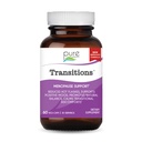 Pure Essence Labs Transitions Vitamines pour les femmes, Supplément naturel de soulagement de la ménopause pour promouvoir l'équilibre hormonal, réduire les éclairs chauds, les échangismes d'humeur et la sueur nocturne, 60 capsules