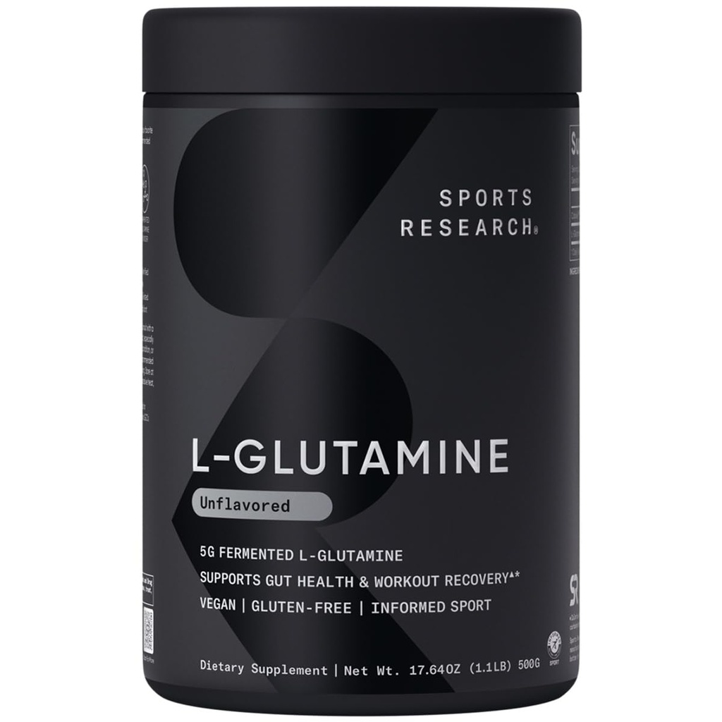 Recherche sportive L-Glutamine - Relèvement d'entraînement, santé immunitaire et soutien à la santé de la gueule - 5 G par service - 17.64 Oz