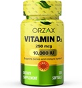 ORZAX Vitamine D3 10000 ie (250 mcg) 