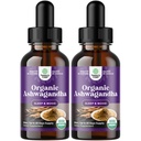 Natures Craft USDA Organic Ashwagandha Liquid Drops - Liquid Ashwagandha Root Extract for Stress and Mood Support - Smakelijke Adaptogene Tinctuur Niet GGO Vegan Gluten Alcohol en Suikervrij (2 Pack)