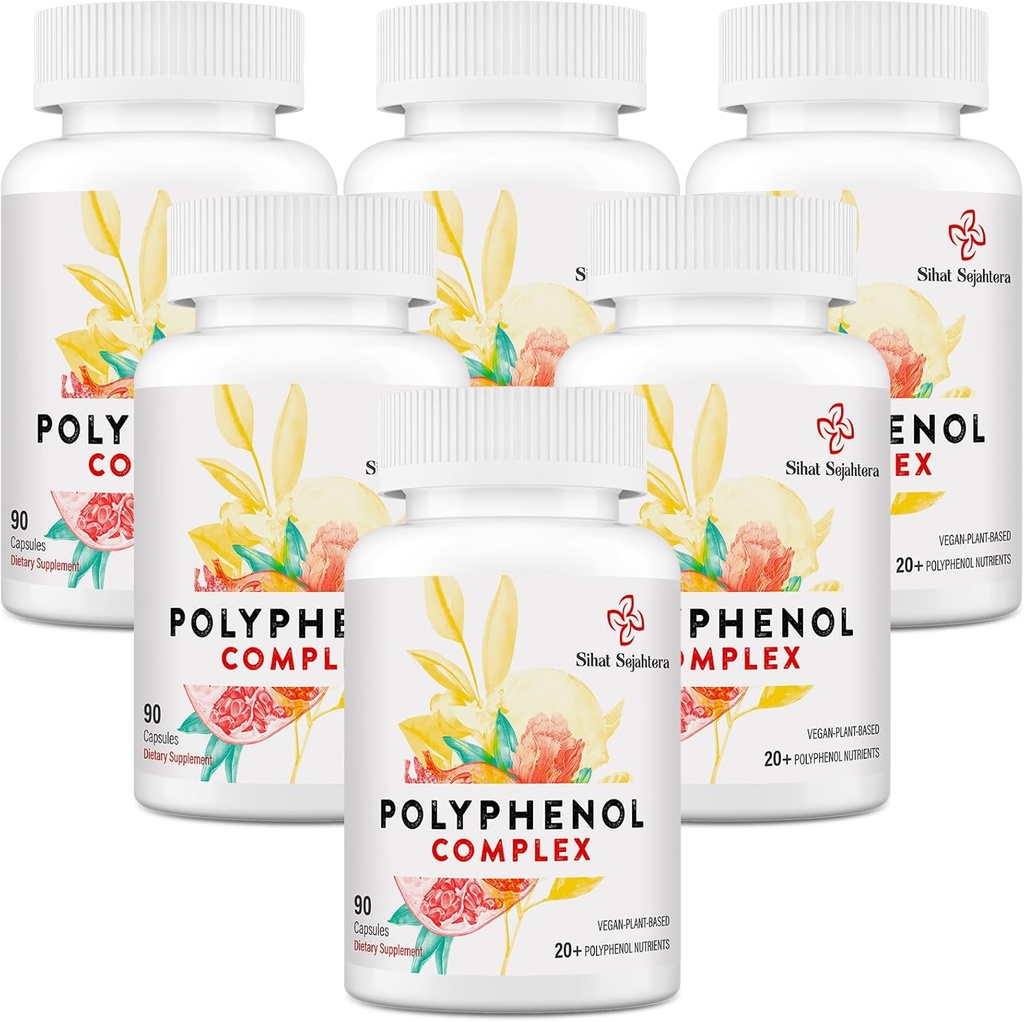 67.500 MG Polyfenolen Supplement - Krachtige Antioxidanten & Polyfenol voor Leeftijdsverdediging, Polyfenol Superfood, Quercetin, Resveratrol, Groene Thee, Plant-Based & Energy, Immune Support, 540 Capsules