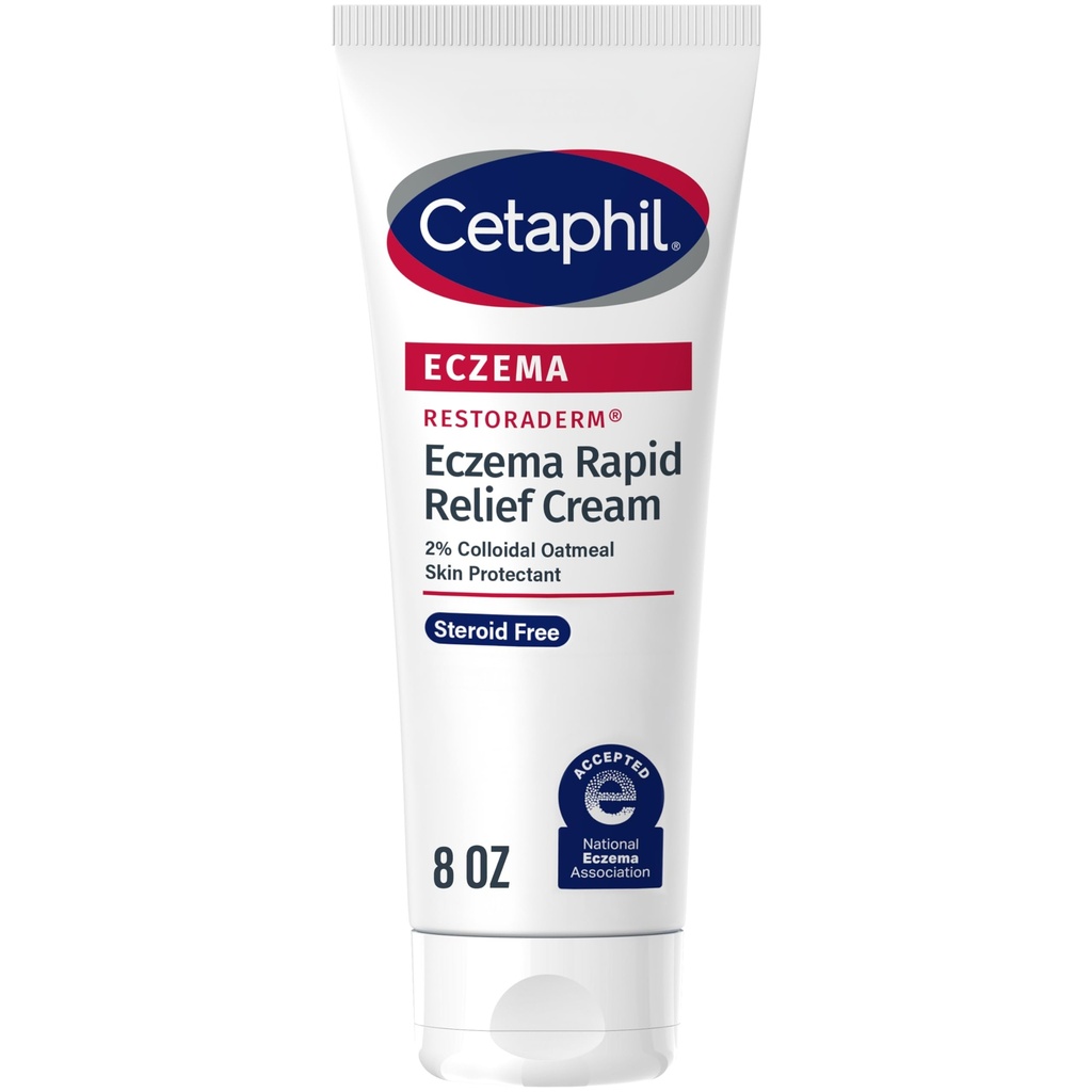 CETAPHIL ECZEMA RESTARADERM FLARE-UP RELIEF CREAM, For Eczema Prone Skin, 8 oz, Barrier Repair, 48 uur hydratatie, 2% huidbeschermer Colloïdaal havermout, Steroïdvrij