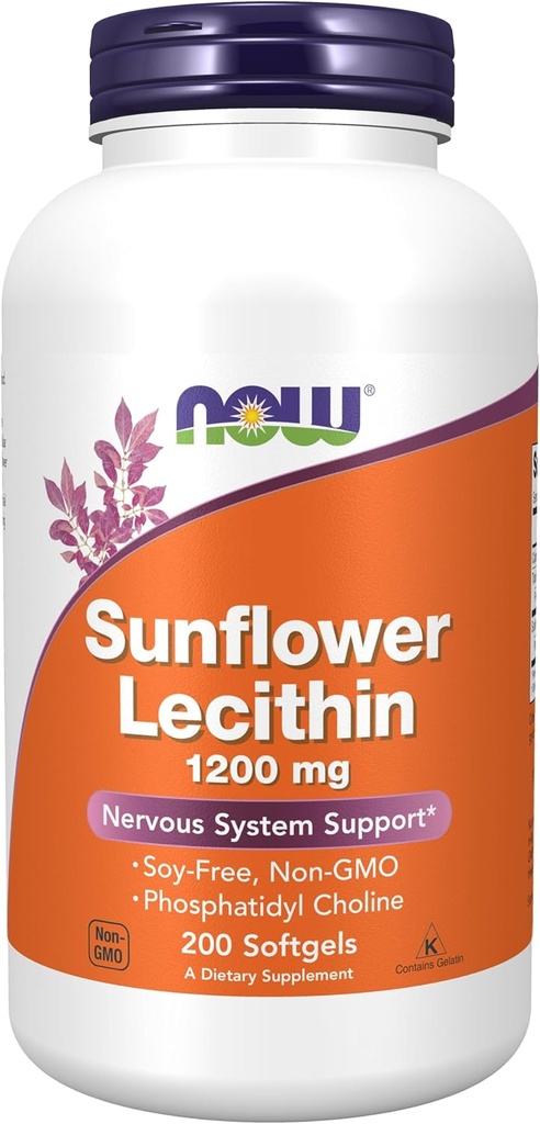 Nu Foods Sunflower Lecithin - Fosfatidyl Choline - 1.200 MG (200 Softgels)