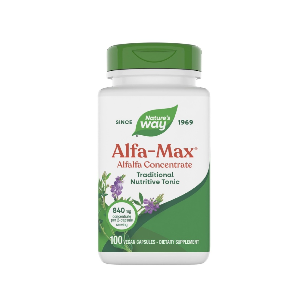 Nature's Way Alfa-Max - Alfalfa supplement - Alfalfa blad, stam en bloem - Glutenvrij & Veganistisch - 100 capsules