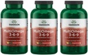 Swanson MultiOmega 3-6-9 - Non-GMO Flax Oil, Borage Oil, '&' Fish Oil Capsules - Essential Fatty Acids Support Cardiovasculaire gezondheid '&' Brain Health - (220 Softgels, 2400mg Serving) 3 Flessen
