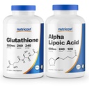 Nutricost Alpha Lipoïnezuur 600mg, 240 capsules Glutathion 500mg, 240 capsules