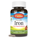 Carlson - Fer à mâcher, 30 mg, Absorption supérieure, santé du sang, production d'énergie et bien-être optimal, supplément de fer à mâcher pour les femmes et les hommes, goût naturel de fraise, 120 comprimés