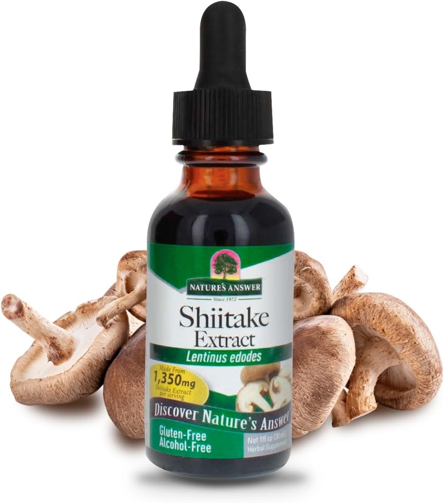 Nature's Answer Shiitake Mushroom Extract Alcohol Free 1 Fluid Ounce (en anglais seulement) soutient la santé et le bien-être
