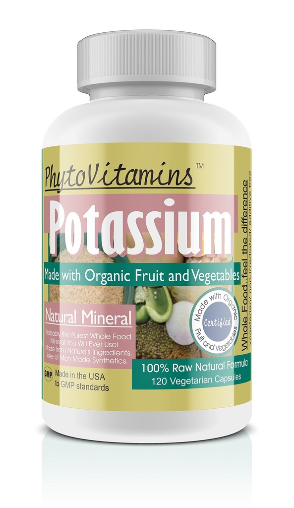 Biologische Whole Food Kalium 120-Count Vegetarian Capsules by PhytoVitamins