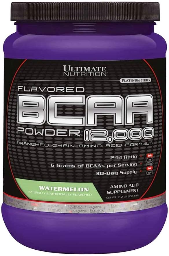 Ultimate Nutrition Aromatisée BCAA Poudre - Sans caféine avec 3g Leucine 1,5g Valine 1,5g Isoleucine - Supplément Acid Amino après entraînement, raisin, 30 portions