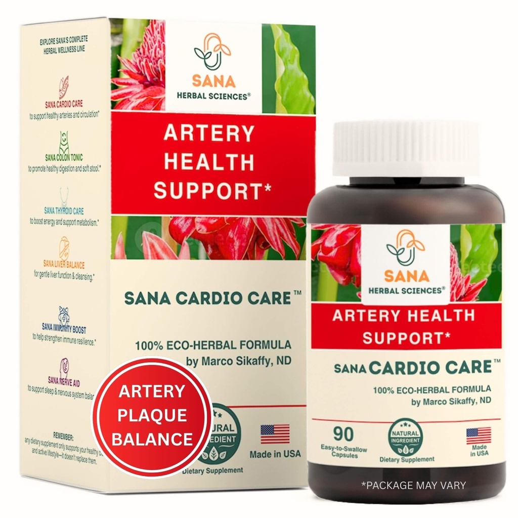 Formule d'élimination des plaques d'artère (en anglais seulement) 4-Élement Supplément tout naturel pour soutenir la pression artérielle, le cholestérol sain et le rythme cardiaque (en anglais seulement) 90 Capsules faciles à avaler (en anglais seulement) par Sana Herbal