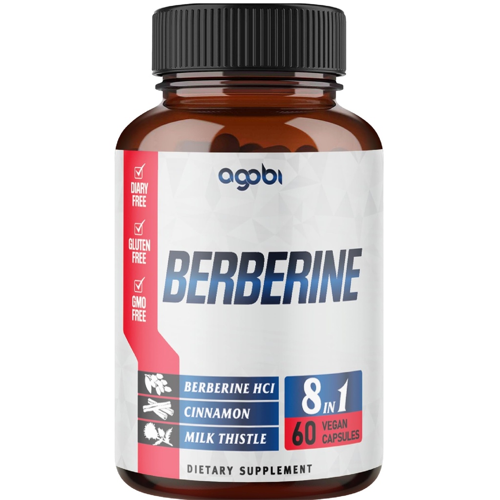 Berberine supplement met Ceylon, melkdistel, kurkuma, vlierbessen en meer - ondersteuning Immune, cardiovasculaire en gastro-intestinale - 60 Tellingen gedurende 2 maanden