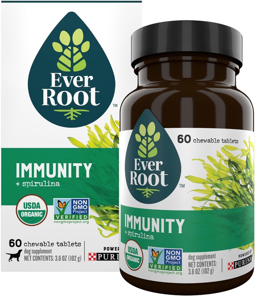 EverRoot Hondensupplementen Powered by Purina Immunity Chewable Tablet met Spirulina en Antioxidanten - 3.6 oz. Canister