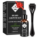 RAFFIN Baardgroeikit, opgewaardeerde baardgroeiolie (2Oz) w/Maximum Thickening Biotin & Castor Oil for Spot/Patchy Baard, Bereik Fuller, Thicker & Healthier Baarden, Cadeaus voor Hem Vriend Man Dad