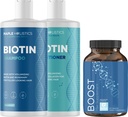Biotine Shampoo en Conditioner en Hair Supplement - Biotine voor haargroei Supplement Plus Rosemary en Volumizing Shampoo en Conditioner Set - Rosemary Biotine en Collageen Haar Verdikende producten