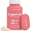 Grapefruitzaadextract 500mg - Afgeleid van Citrus Paradise, 180 Vegetarische Capsules, Organic Naringin Supplement for Daily Energy & Balance, 6-Maand Supply, GMP Certified, Made in USA