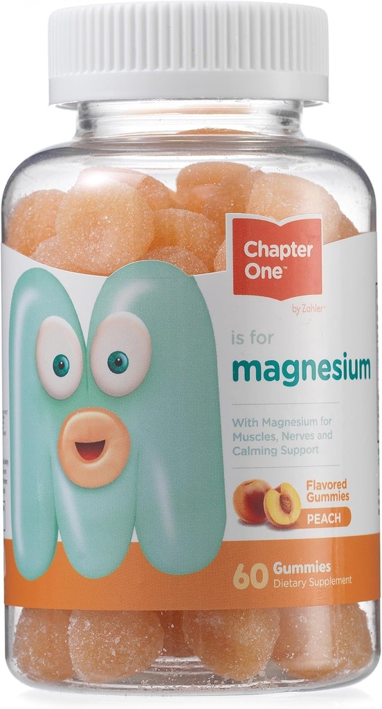 Hoofdstuk Een Magnesium Gummies, Grote Proeverij Magnesium voor kinderen, voor vrouwen en mannen, Gecertificeerde Kosjer (Perzik)