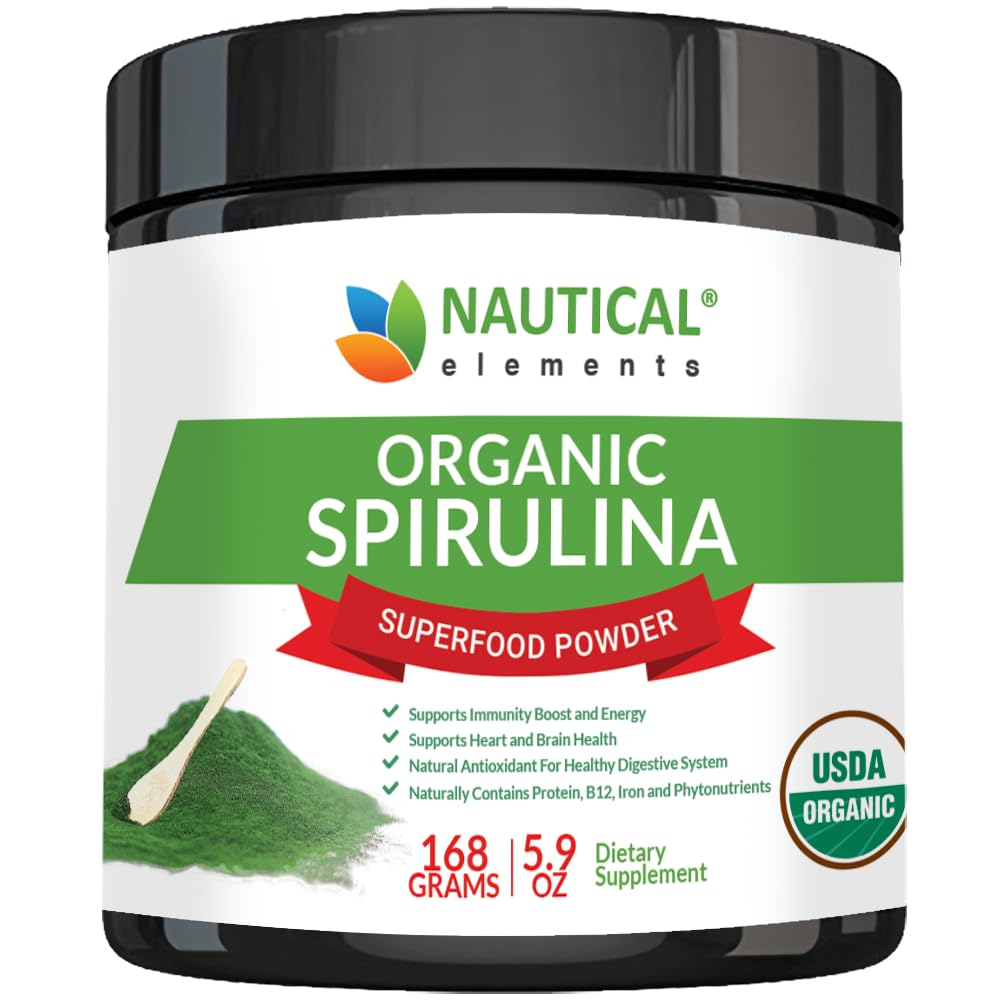Premium USDA Organic Spirulina Powder - Organic Spirulina of Blue Green Algen from California & Hawaii 