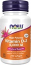 Suppléments, vitamine D-3 5 000 UI, haute puissance, soutien structurel*, 240 Softgels avec porte-clés de nutrition mondiale