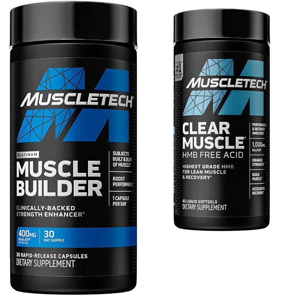 MuscleTech Muscle Builder met Peak ATP en Duidelijke Spier met HMB, Muscle Building Supplements voor mannen & vrouwen, 30 + 42 Tellen