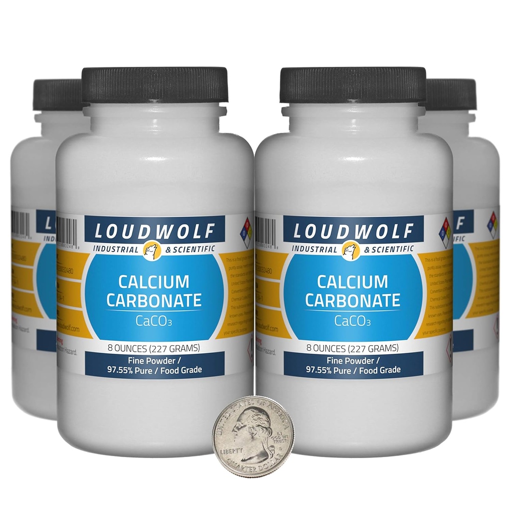 Calcium Carbonaat / 2 Ponden / 4 Flessen / 97,55% Pure Food Graad / Fijn poeder