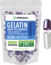 XPRS Nutra Maat 4 Lege Capsules - 100 Tel kleine lege Gelatine Capsules - Pillen DIY Capsule vullen - Vulbare Pure Bovine Pill Gel Caps voor Do-It-Yourself Supplements (Parel Paars/Wit)