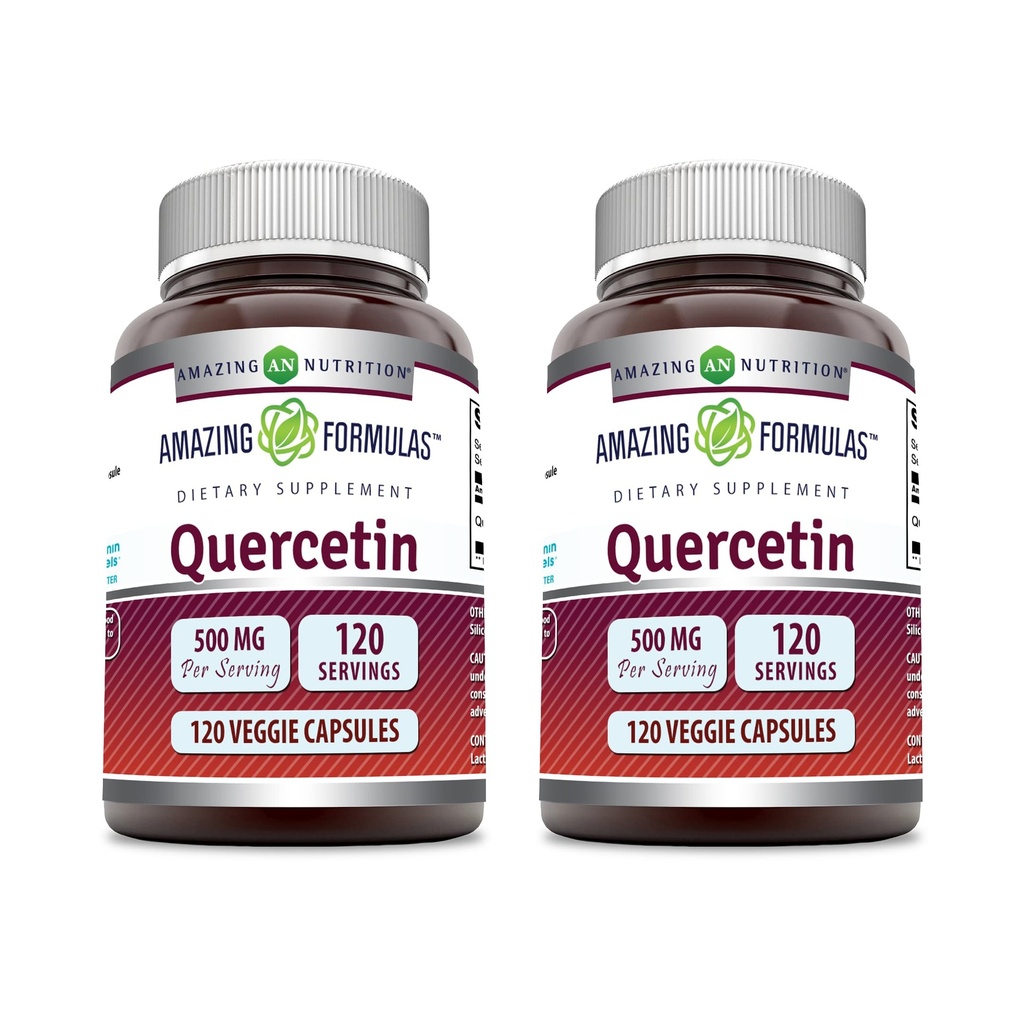 Verbazingwekkende formules Quercetin 500mg Veggie Capsules Supplement 