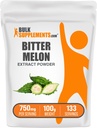 BulkSupcomplements.com Bitter Meloen Extract Poeder - Bitter Meloen Supplement, Bitter Gourd Extract - Kruidensupplement, Glutenvrij, 750mg per portie, 100g (3,5 oz) (Pack of 1)