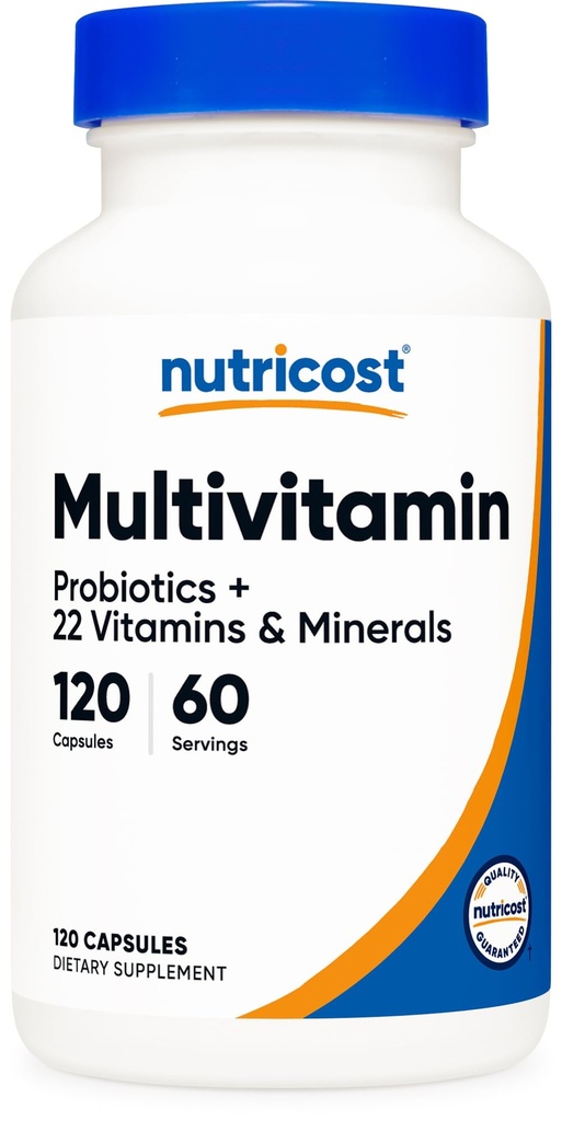Nutricost Multivitamine avec Probiotiques 120 Capsules végétariennes - emballées avec des vitamines et minéraux