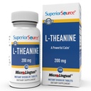 Superior Bron L-Theanine 200 mg - Brein Health Support Supplement voor volwassenen - Supplement Formule Aids Better Sleep & Daily Energy - Ondersteunt concentratie natuurlijk - 100 Instant Solution Tablets