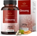 HERBAMAMA Koreaanse Panax Ginseng Capsules - 1600mg Rode Ginseng Root - Vegan, Niet-GMO Koreaanse Rode Panax, 100 Caps
