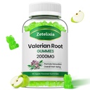 Biologische Valeriaan wortel gummy's, kruidensupplement voor ontspanning en goede ondersteuning, slaap gummies zonder Melatonine voor volwassenen, Vegan, niet-GMO, Apple Flavor, 60 Tellen
