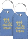 Bagage Tag & Initial Bagage Tags voor koffers lederen tas Tags voor rugzakken Handtas School Instrument met Naam ID Label Travel Essentials, Unieke Fun Blue Gepersonaliseerde Bagage Tags 2 Pack