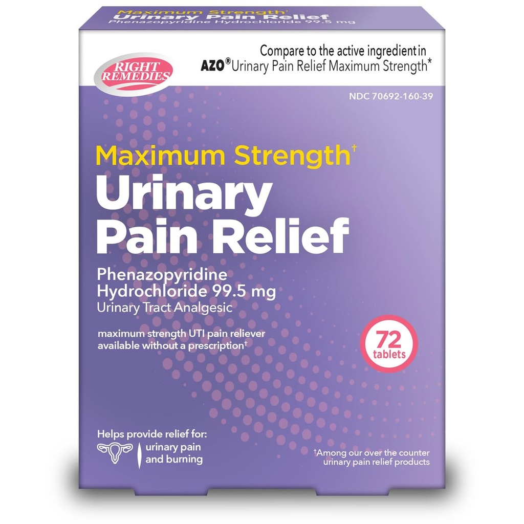 Urinaire pijn verlichting Phenazopyridine HCl 99.5mg Tabletten 