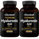 NatureBell 2 Pack Plant Based Hyaluronzuur Supplementen 250mg met 25mg vitamine C & Biotin 5000mcg, 480 Totaal Capsules 